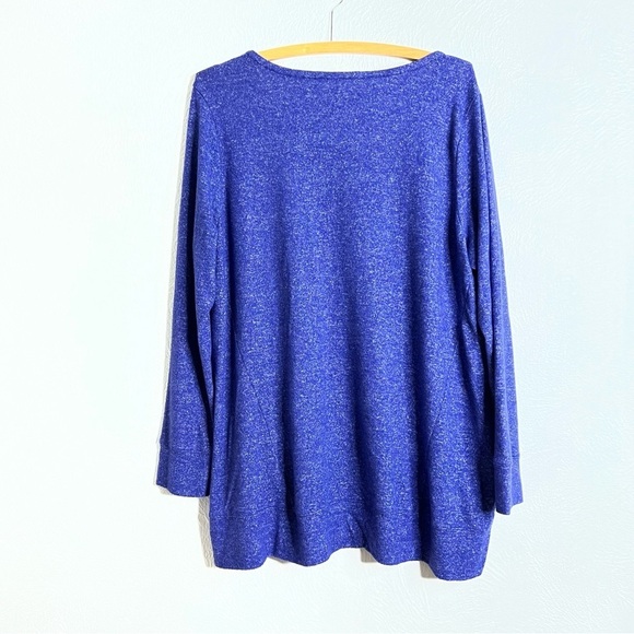 Soft Surroundings Blue Long Sleeve V-Neck Cozy Cabin Pullover Tunic Size XL - Picture 5 of 11